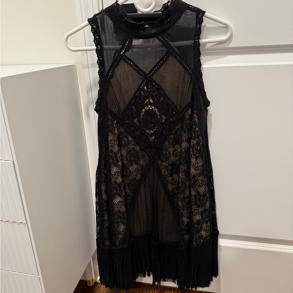 Free People Black Lace Dress